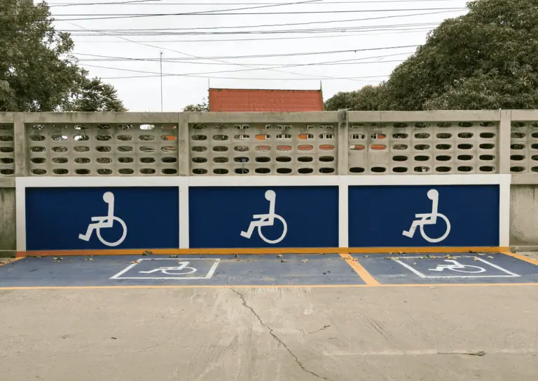 Non-Compliant Parking Space Dimensions And Markings